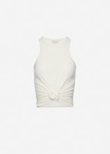 Load image into Gallery viewer, Knotted jersey tank top in off-white