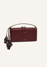 Load image into Gallery viewer, Apolonia bag in burgundy leather with flower charm