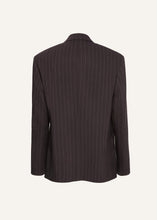 Load image into Gallery viewer, Pinstripe double-breasted blazer in dark brown