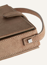 Load image into Gallery viewer, Apolonia bag in beige suede with flower charm