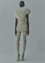 Load and play video in Gallery viewer, One-shoulder fan mini dress in cream