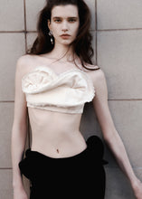 Load image into Gallery viewer, Ruffled bandeau top in cream
