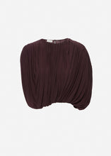 Load image into Gallery viewer, Sleeveless ruched bubble top in burgundy

