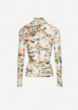 Load image into Gallery viewer, Ruched cape-effect top in floral print
