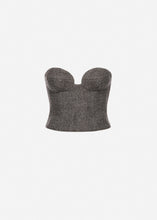 Load image into Gallery viewer, Strapless wool corset top in grey
