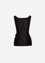 Load image into Gallery viewer, Rose hip hourglass top in black
