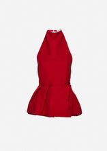 Load image into Gallery viewer, Halter peplum top in red
