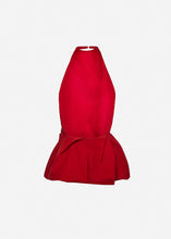 Load image into Gallery viewer, Halter peplum top in red
