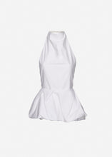 Load image into Gallery viewer, Halter peplum top in white
