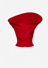 Load image into Gallery viewer, Sculptural sleeveless cotton top in red
