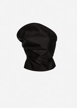 Load image into Gallery viewer, Sculptural strapless bustier top in black
