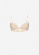 Load image into Gallery viewer, Lace crochet bustier bra in cream
