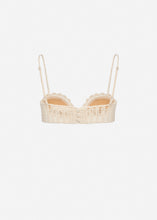 Load image into Gallery viewer, Lace crochet bustier bra in cream
