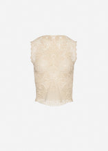 Load image into Gallery viewer, Lace crochet round-neck top in cream
