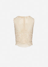 Load image into Gallery viewer, Lace crochet round-neck top in cream

