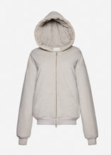 Load image into Gallery viewer, Lace-detail zip up hoodie in grey
