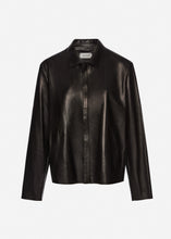 Load image into Gallery viewer, Zip shirt in black leather
