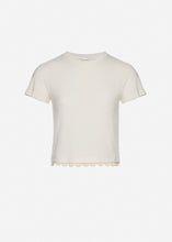Load image into Gallery viewer, Lace-detail classic t-shirt in cream
