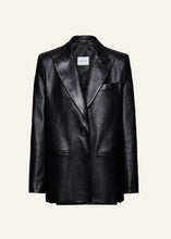 Load image into Gallery viewer, Oversized leather blazer in black
