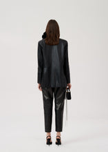 Load image into Gallery viewer, Oversized leather blazer in black
