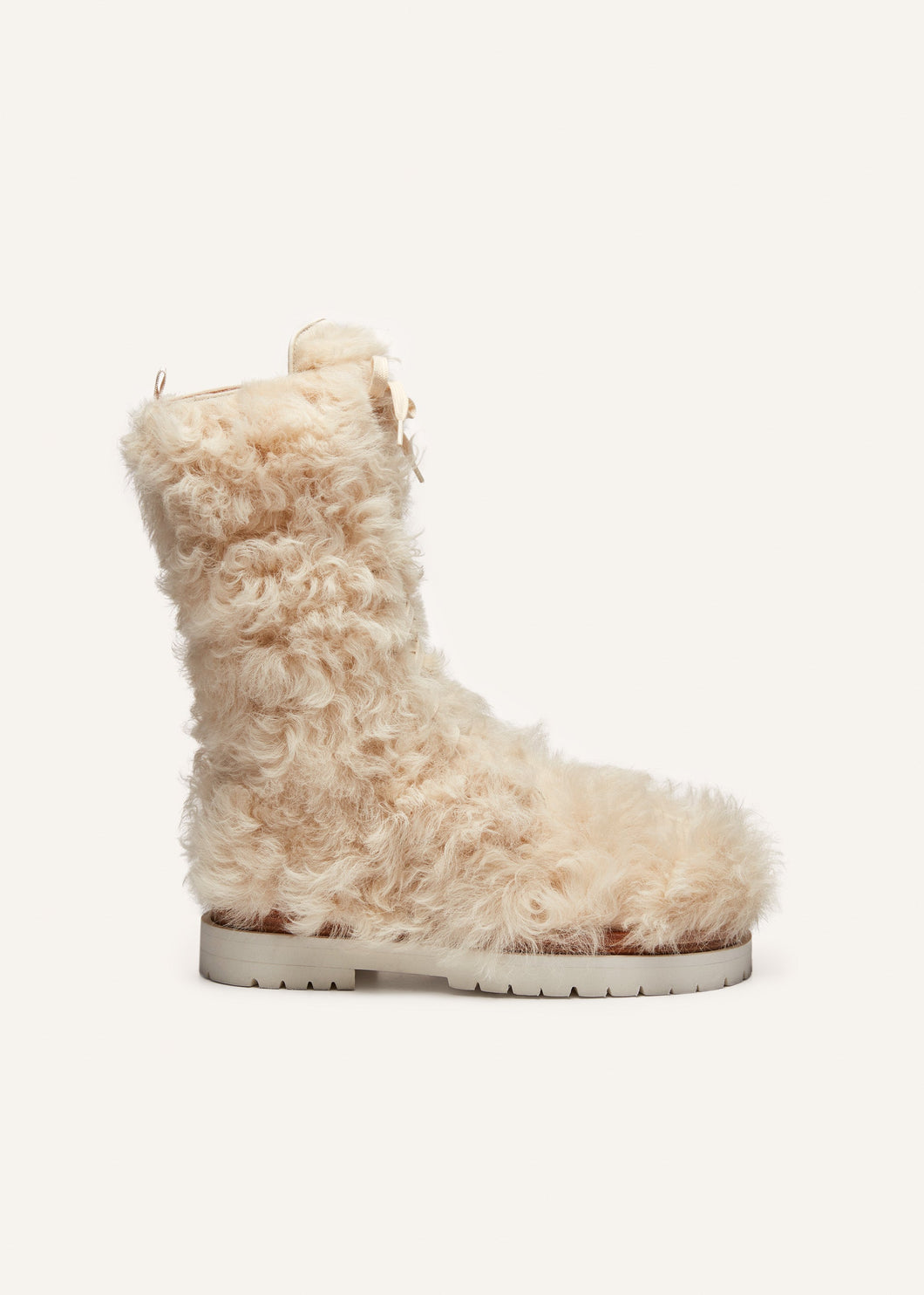 AW22 COMBAT BOOTS FUR CREAM