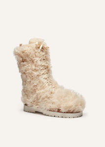 AW22 COMBAT BOOTS FUR CREAM