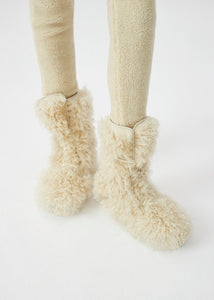 AW22 COMBAT BOOTS FUR CREAM