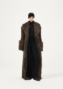 AW23 LEATHER 01 SHEARLING COAT BROWN