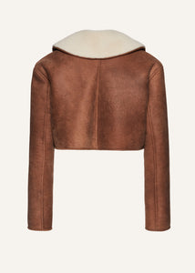 AW23 LEATHER 11 SHEARLING JACKET BEIGE