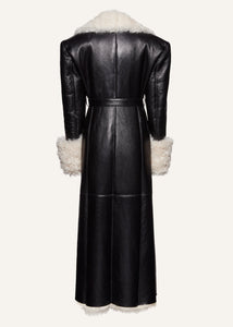 AW23 LEATHER 18 COAT CREAM BLACK