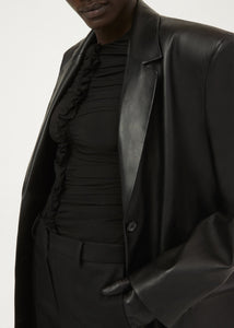 AW23 LEATHER 20 COAT BLACK