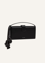 Load image into Gallery viewer, Apolonia bag in black leather with flower charm
