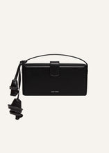 Load image into Gallery viewer, Apolonia bag in black leather with flower charm
