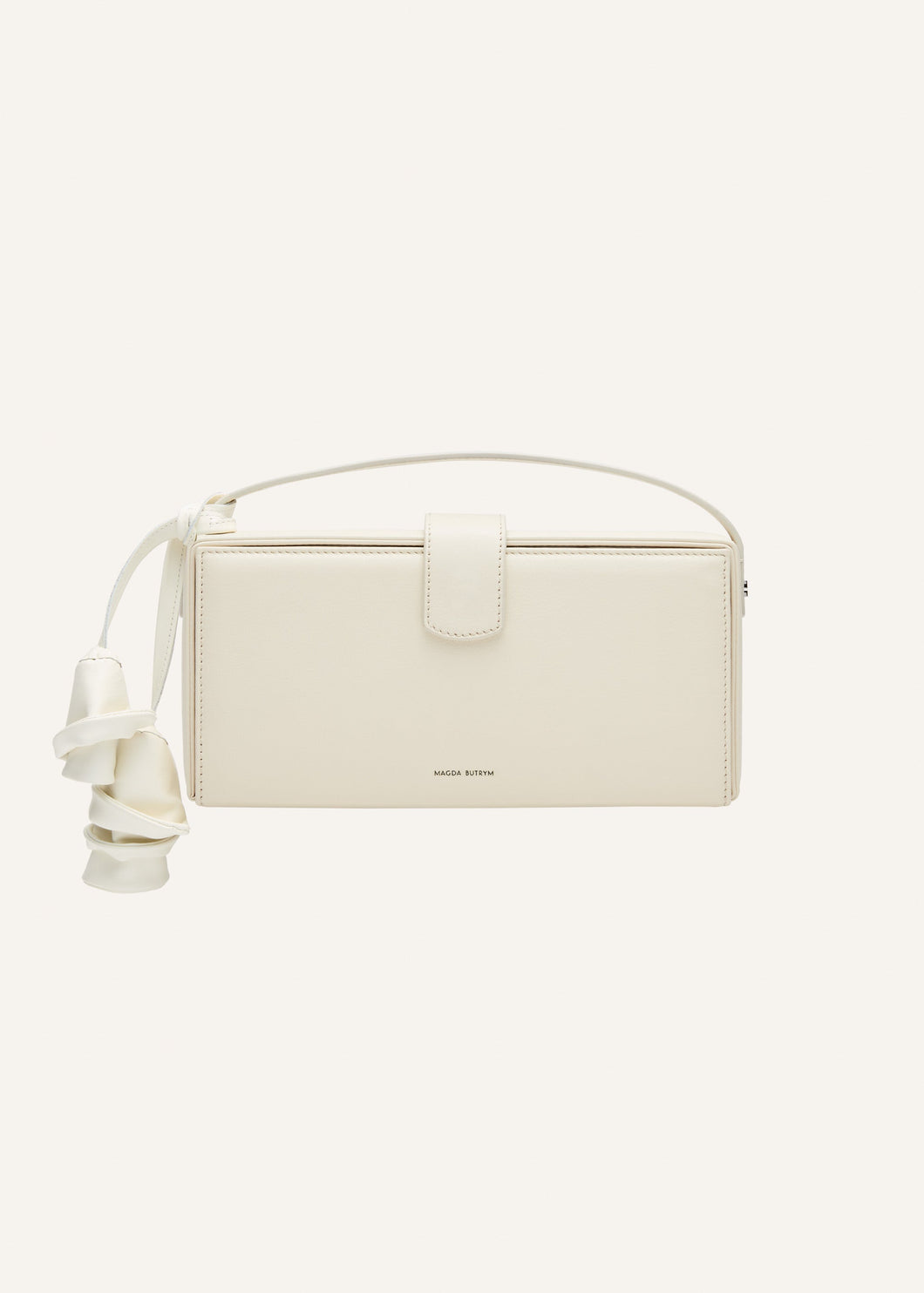 Apolonia bag in cream leather with flower charm