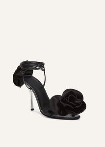 AW24 FLOWER SHOES LEATHER BLACK