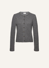 Load image into Gallery viewer, Cashmere round-neck cardigan in grey
