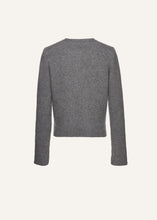 Load image into Gallery viewer, Cashmere round-neck cardigan in grey
