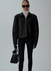 AW24 LEATHER 01 JACKET BLACK