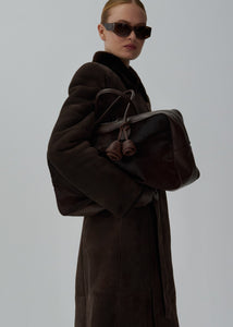 Large Brigitte bag in brown leather