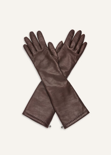 AW24 LEATHER 14 GLOVES BROWN