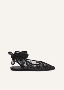 AW25 BALLET FLATS LACE BLACK