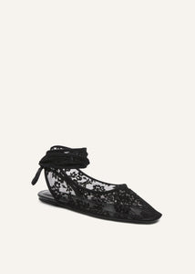 AW25 BALLET FLATS LACE BLACK