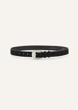 Load image into Gallery viewer, Antique silver buckle belt in black suede
