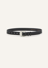 Load image into Gallery viewer, Antique silver buckle belt in black
