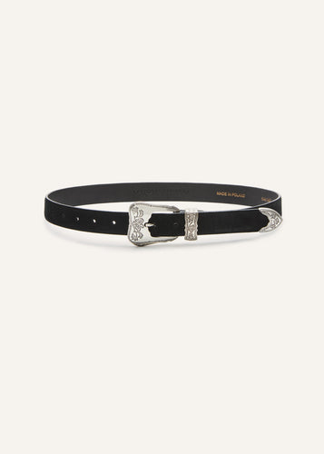 AW25 BELT 05 BLACK SUEDE