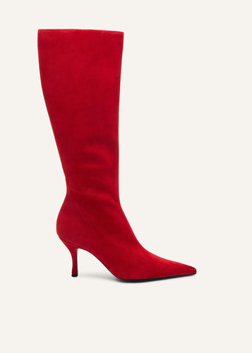 AW25 HIGH BOOTS SUEDE RED