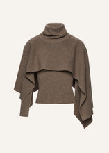 Load image into Gallery viewer, Wool cape in light brown
