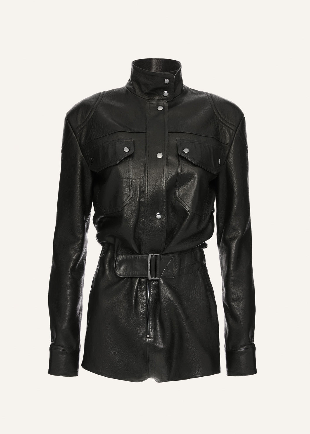 AW25 LEATHER 02 BODYSUIT BLACK