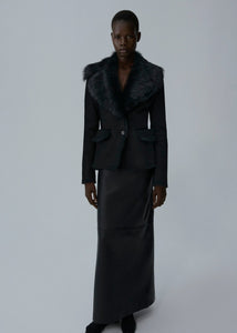 AW25 LEATHER 03 SKIRT BLACK