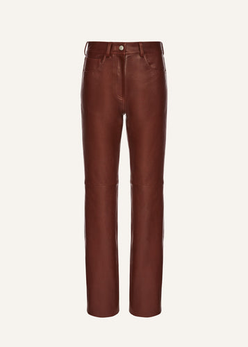 AW25 LEATHER 07 PANTS BORDEAUX